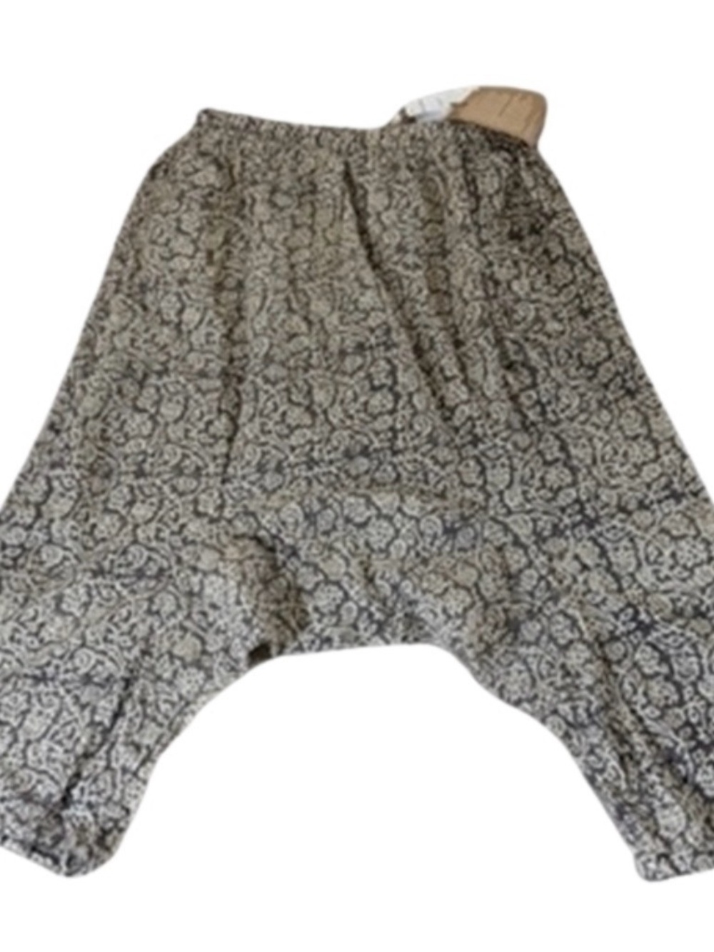 Magnolia Pearl.  Women's Printed Relaxed Harem Pants - Beige Floral - Picture 4 of 5